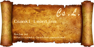 Csanki Leontina névjegykártya